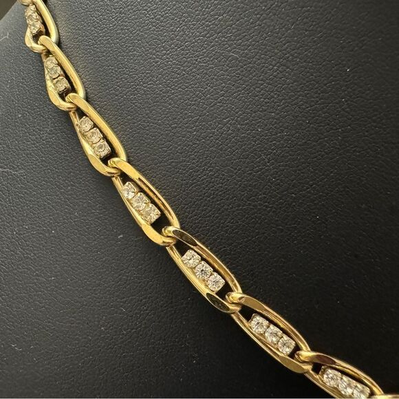 19” gold chain with rhinestone faux diamond   accents - Picture 2 of 5